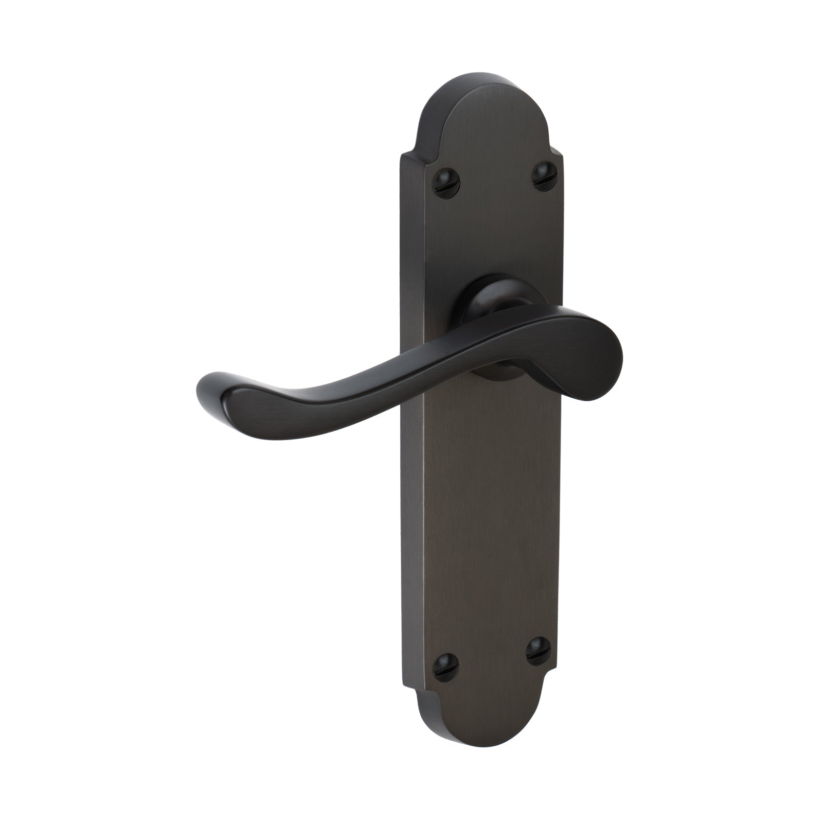 Savoy Door Handles On Plate Latch Handle in Matt Bronze SHOW