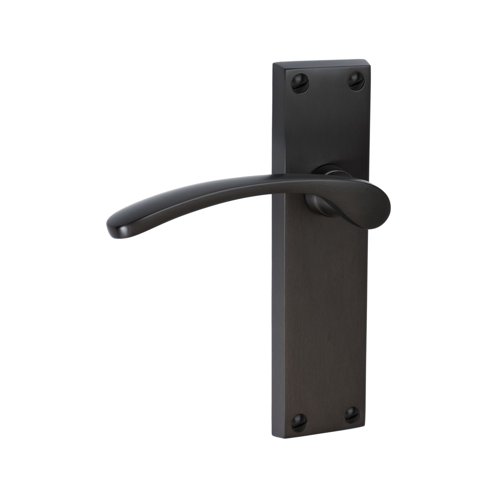 Sophia Door Handles On Plate Latch Handle in Matt Bronze SHOW