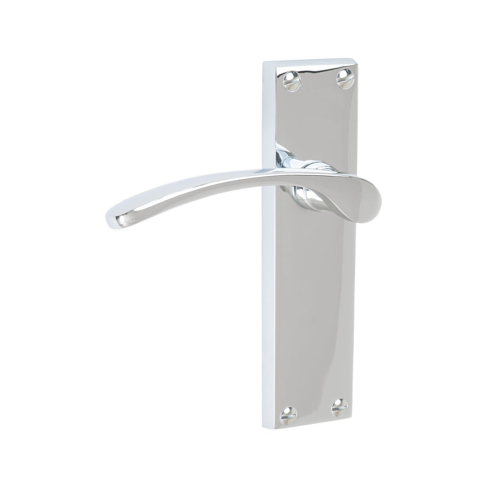 Sophia Door Handles On Plate Latch Handle in Polished Chrome SHOW