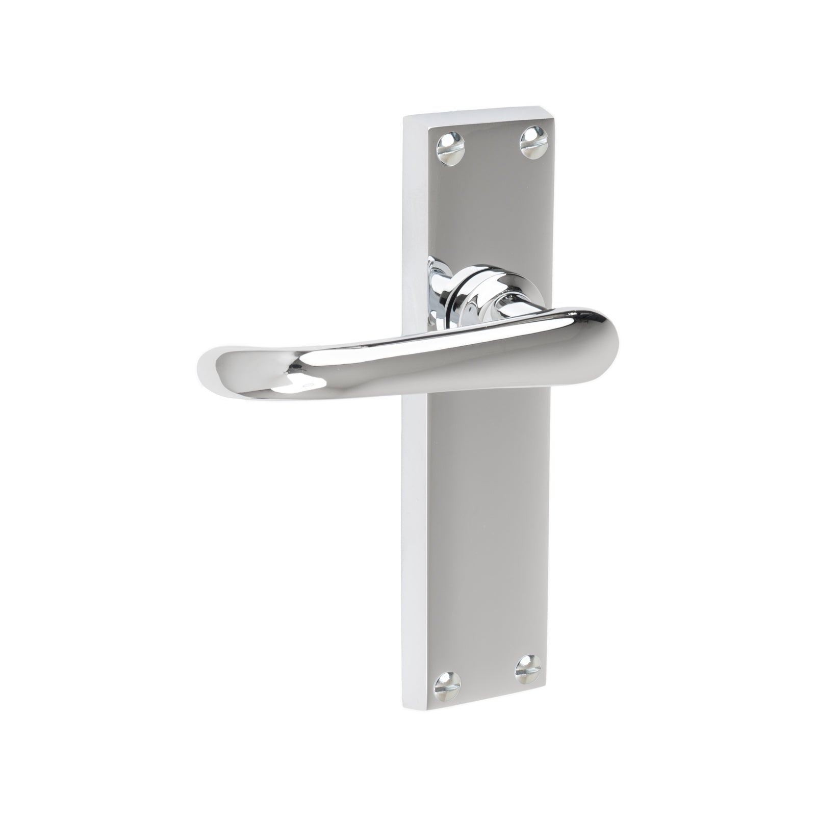 Windsor Door Handles On Plate Latch Handle in Polished Chrome SHOW