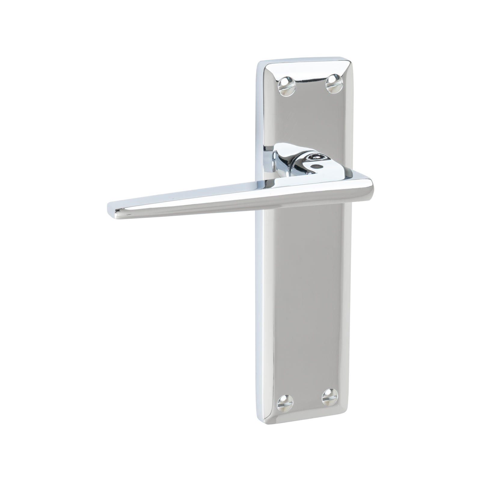 Kendal Door Handles On Plate Latch Handle in Polished Chrome SHOW