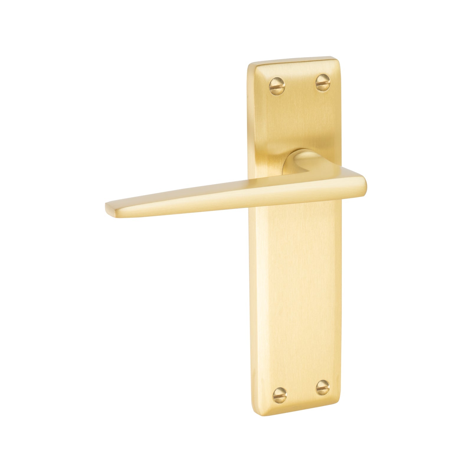 Kendal Door Handles On Plate Latch Handle in Satin Brass SHOW