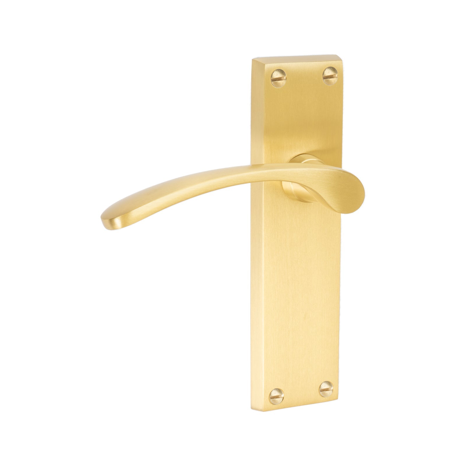 Sophia Door Handles On Plate Latch Handle in Satin Brass SHOW