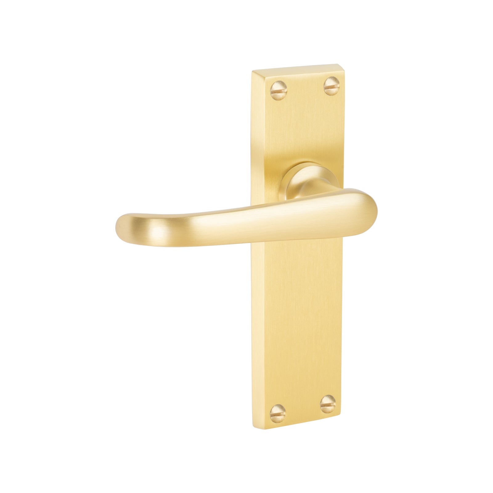 Windsor Door Handles On Plate Latch Handle in Satin Brass SHOW