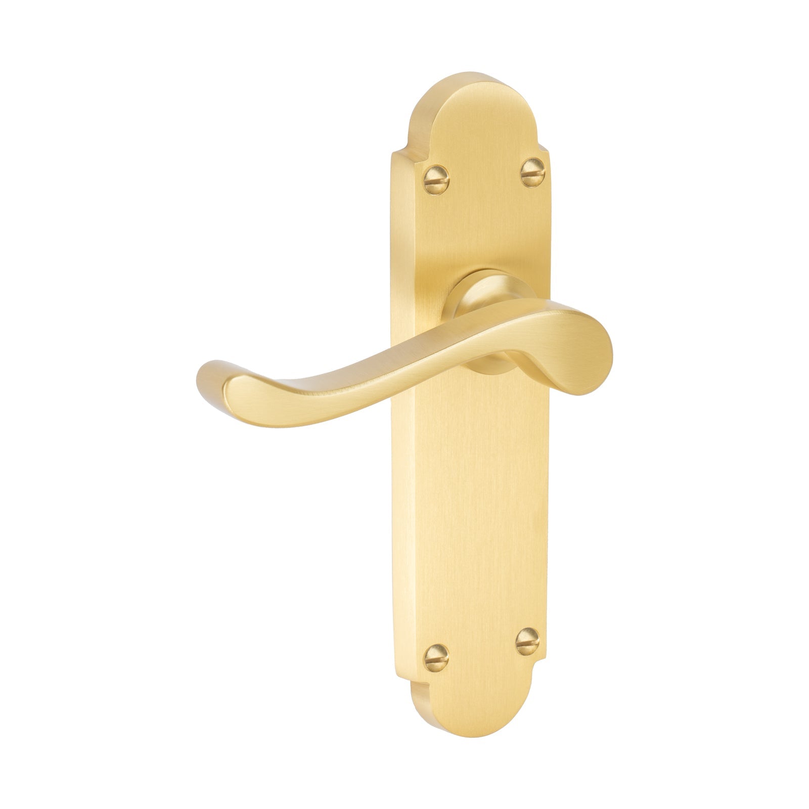 Savoy Door Handles On Plate Latch Handle in Satin Brass SHOW