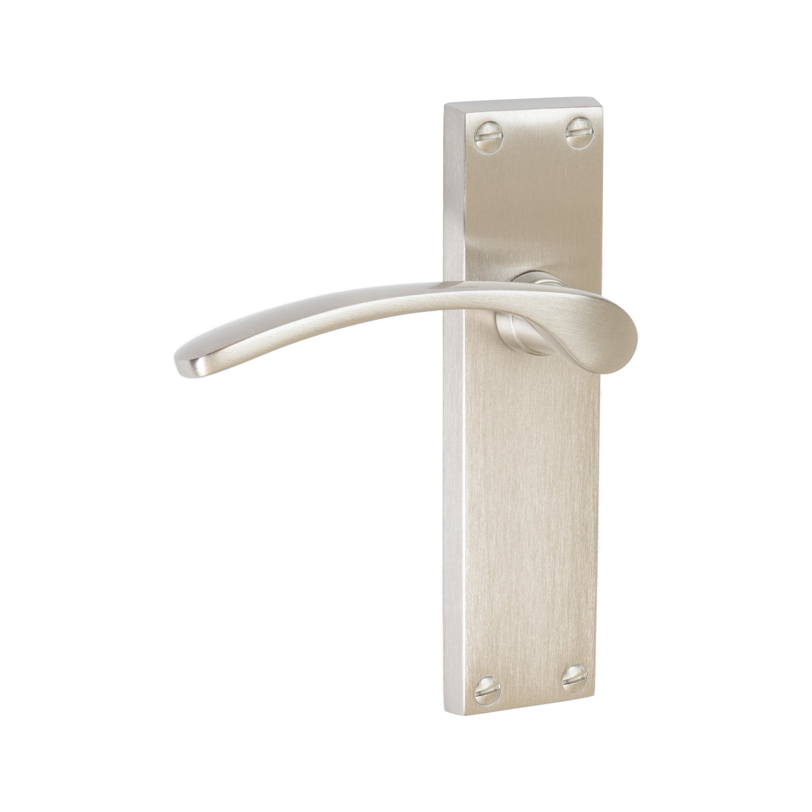 Sophia Door Handles On Plate Latch Handle in Satin Nickel SHOW