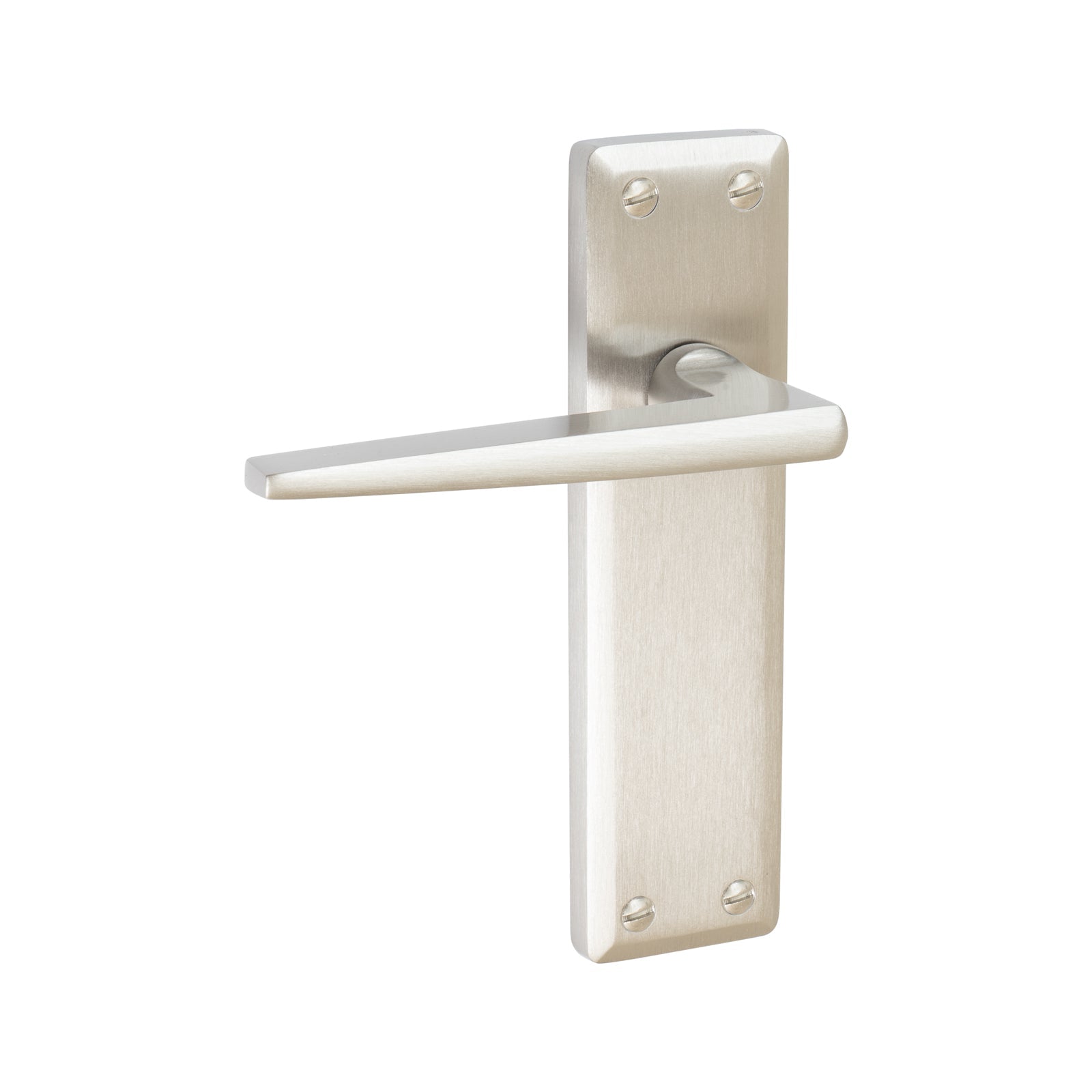 Kendal Door Handles On Plate Latch Handle in Satin Nickel SHOW