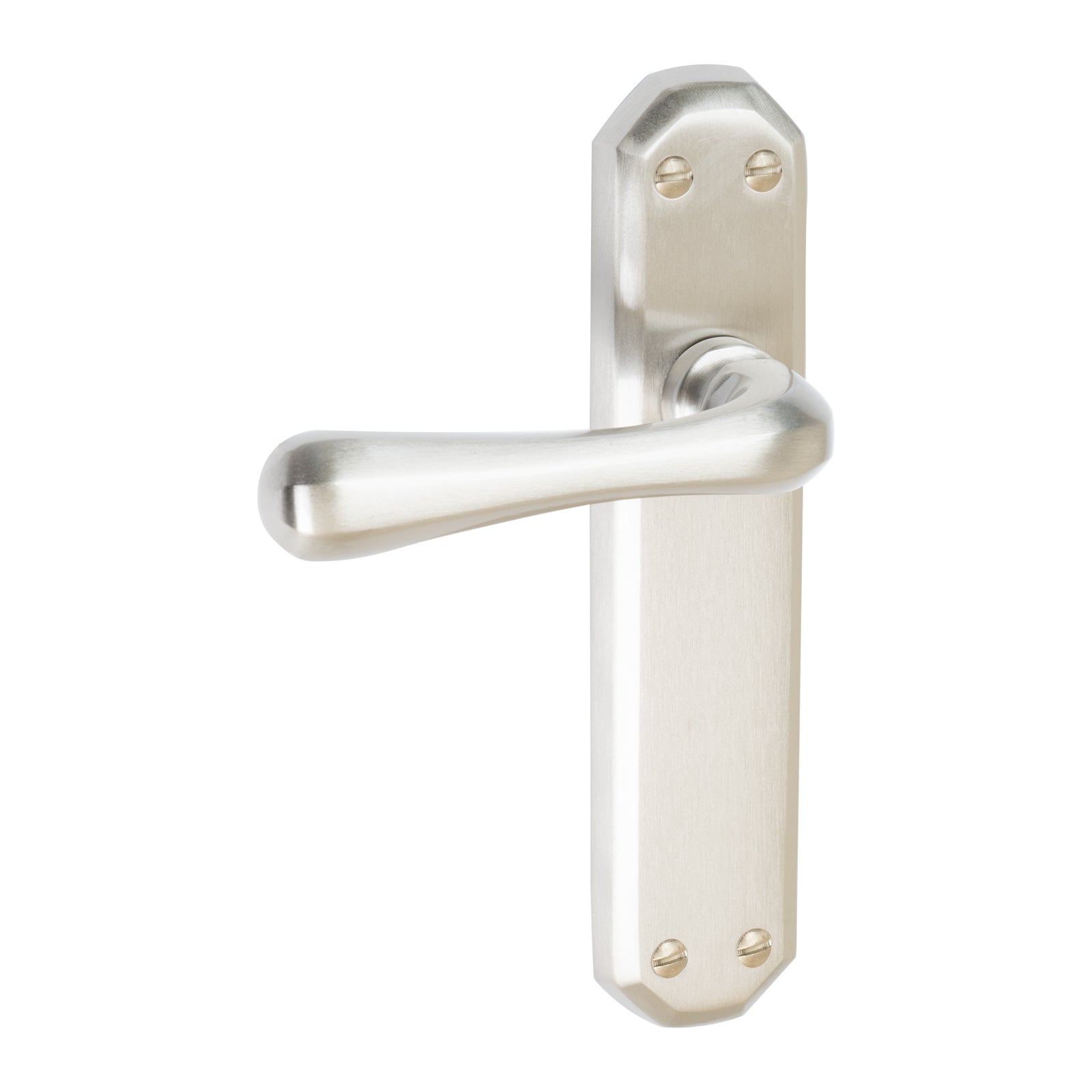 Charlbury Door Handles On Plate Latch Handle in Satin Nickel SHOW