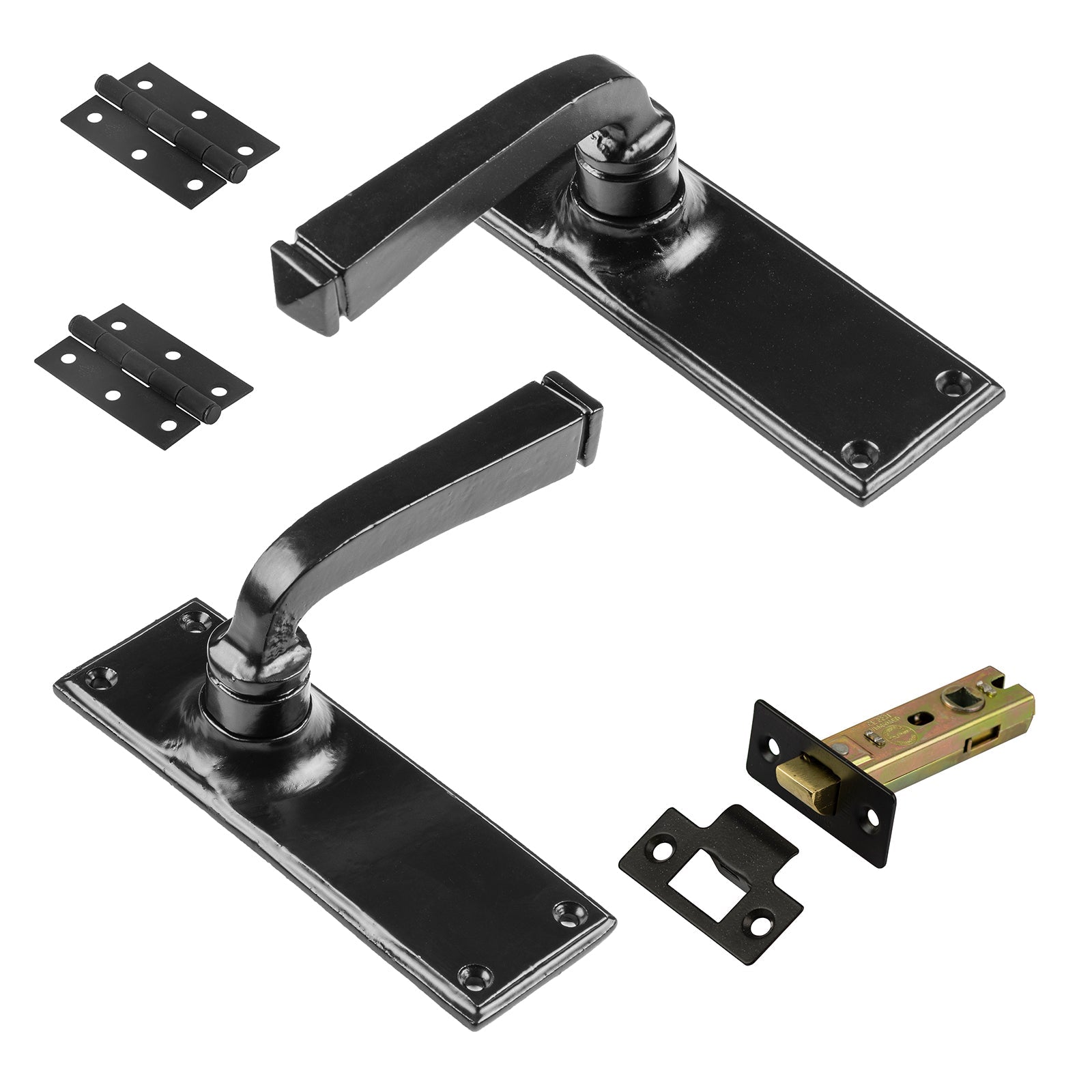 Aven Black Door Handle Latch Set SHOW