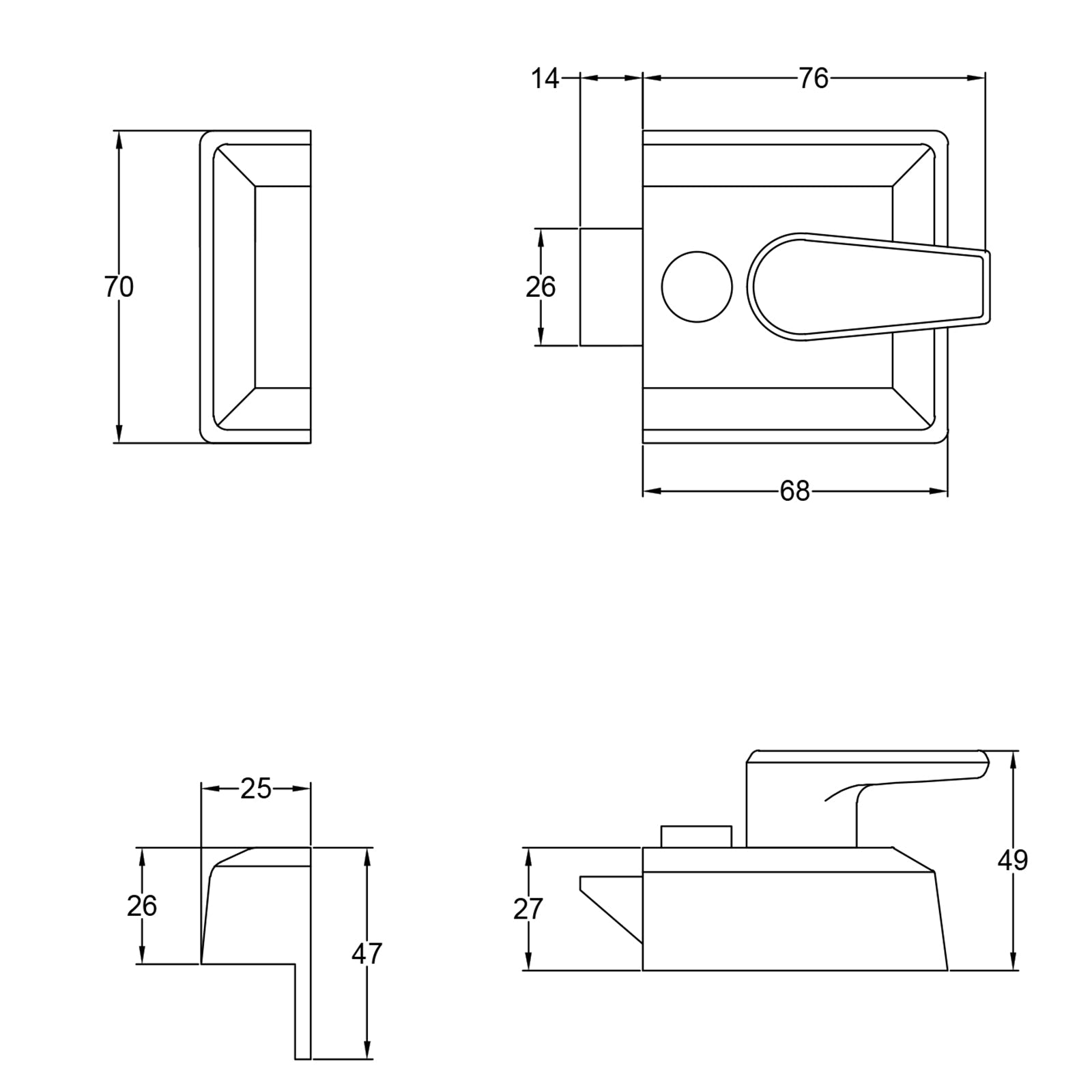 Night Latches dimension drawings SHOW