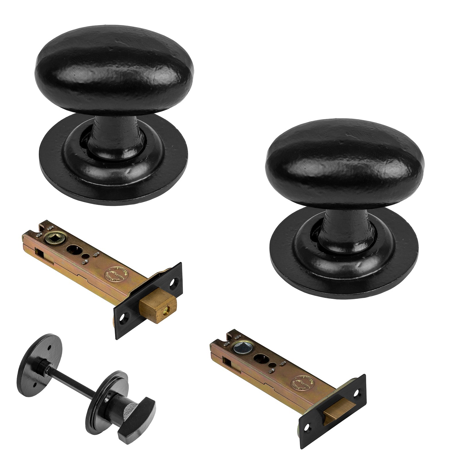 Oval black 4 inch bathroom set