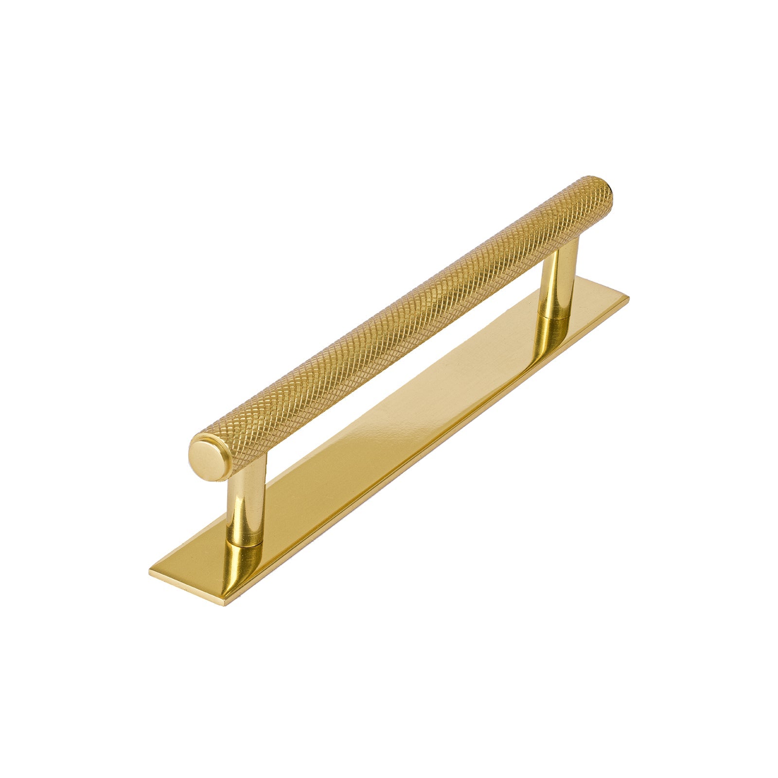 polished brass kitchen pull handle, knurled handles