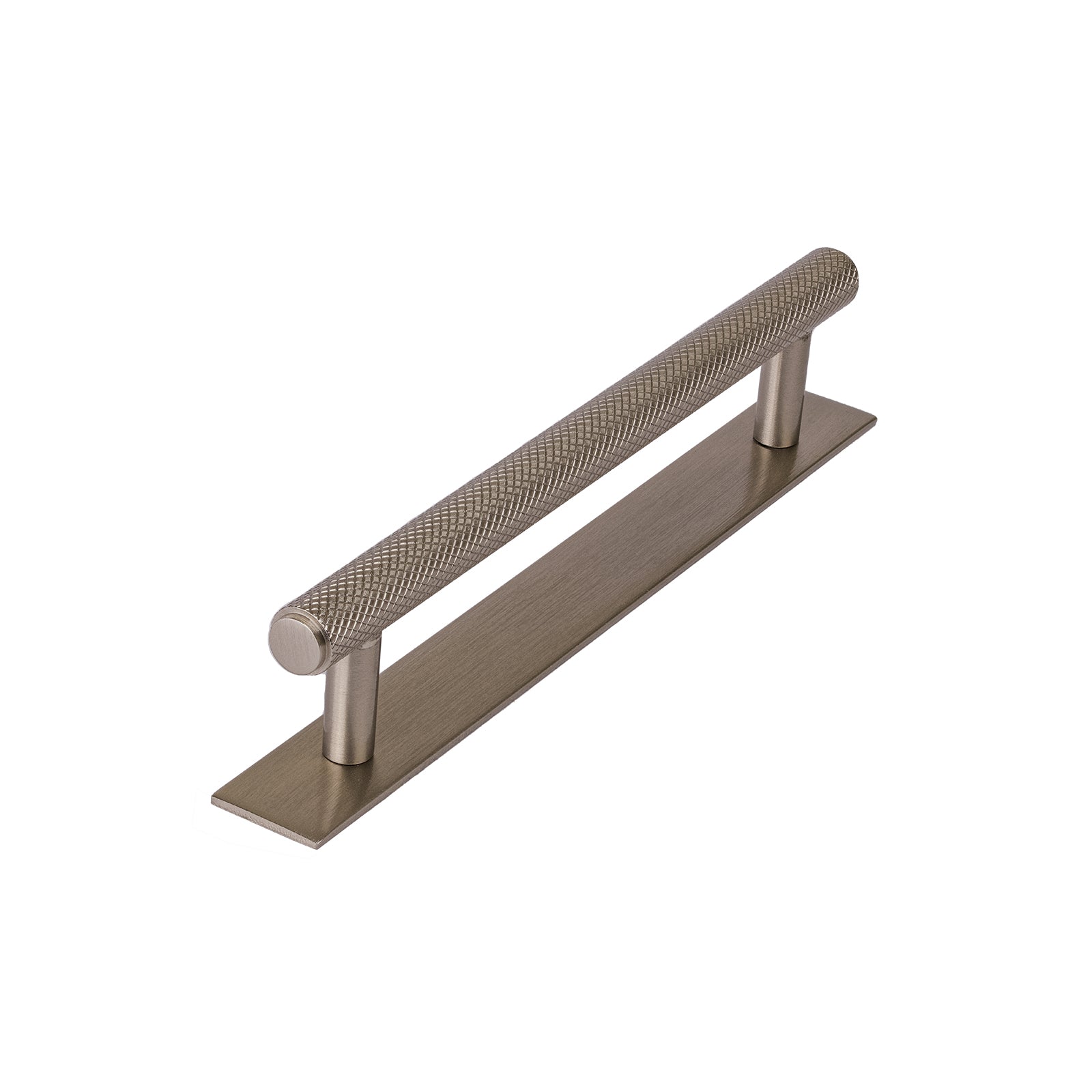 satin nickel kitchen pull handle, knurled handles