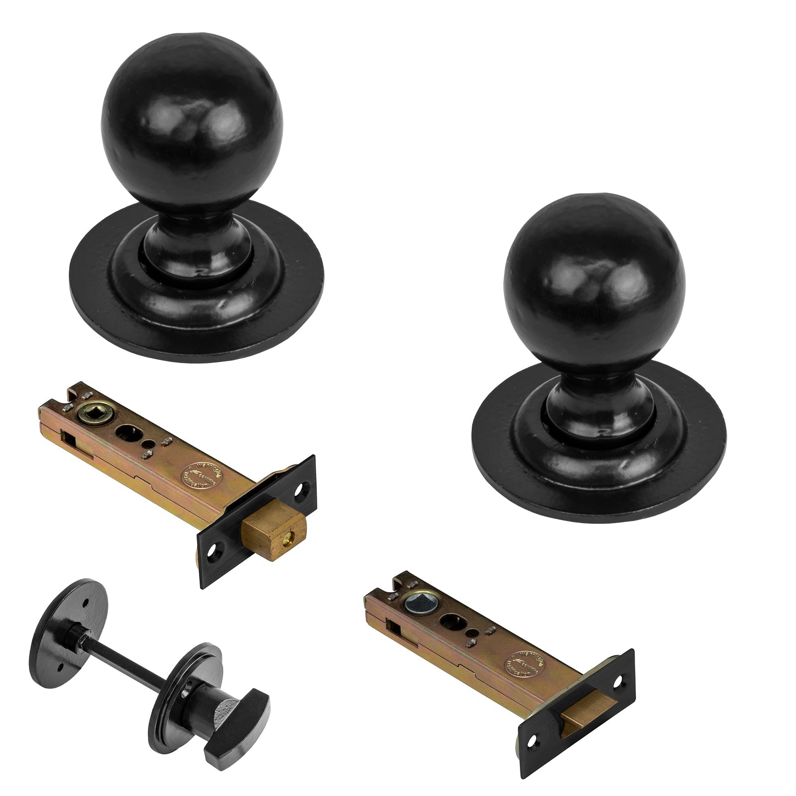 round black cast iron door knobs 4 inch bathroom set