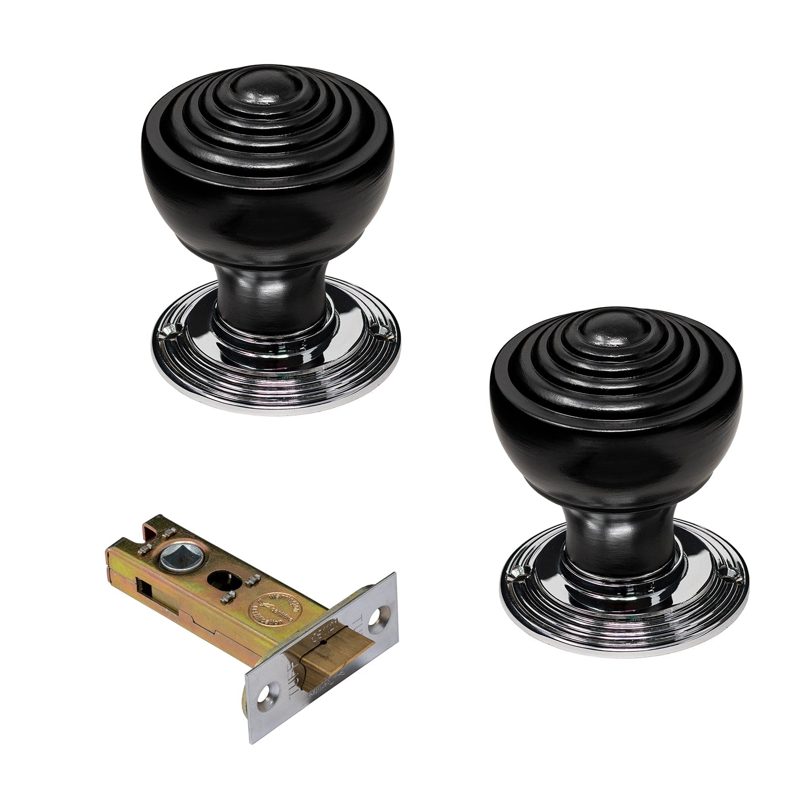 ringed door knob 3 inch latch set