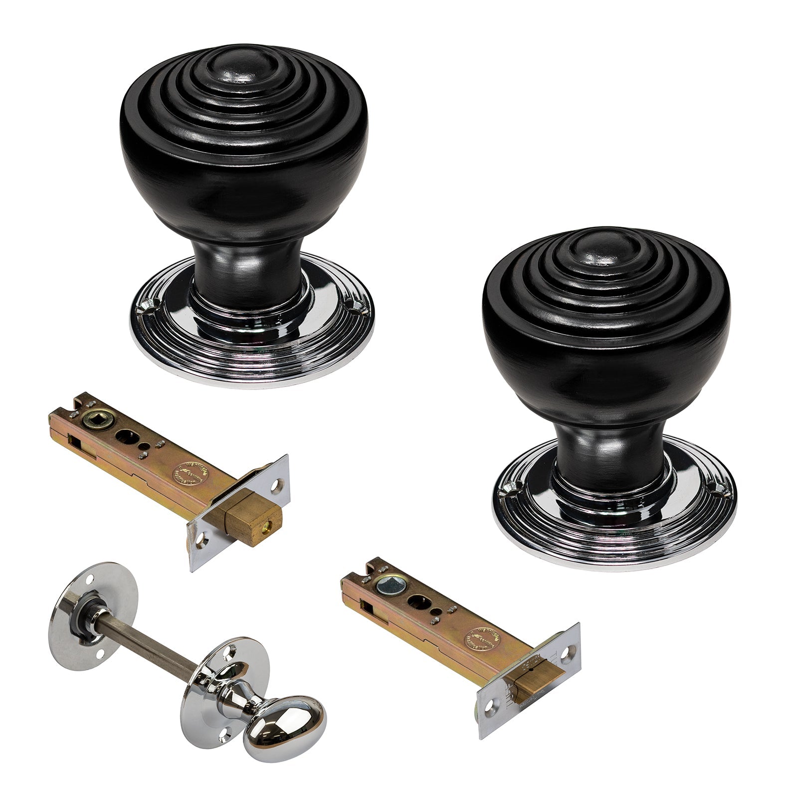 chrome bathroom door knobs set