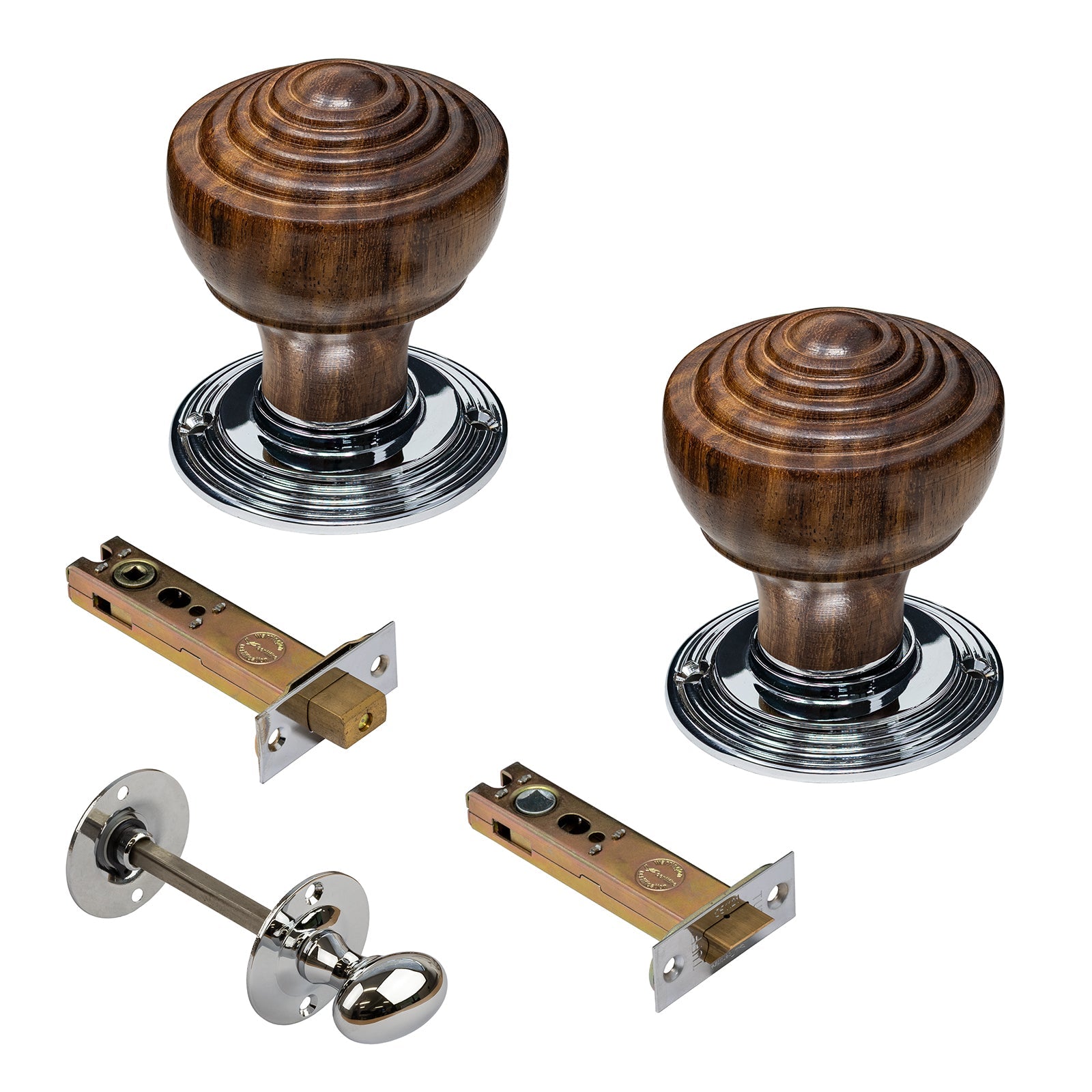 chrome bathroom door knob set