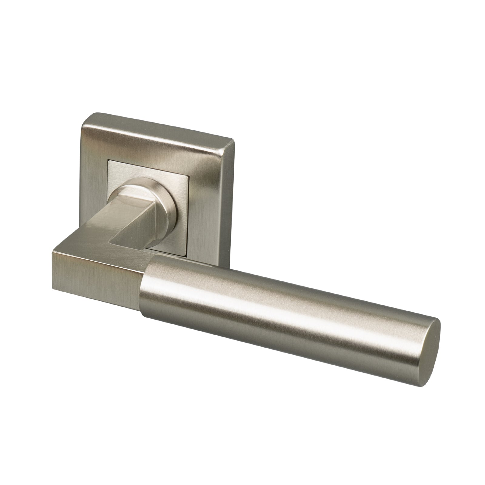 satin nickel bauhaus square rose door handles, contemporary handles SHOW