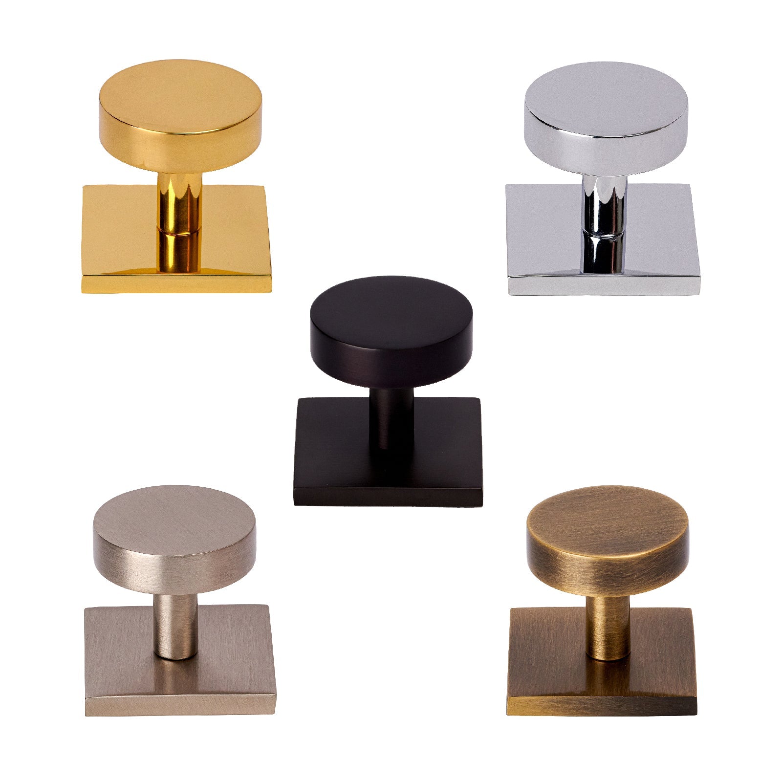 Disc Cabinet Knobs On Square Backplate