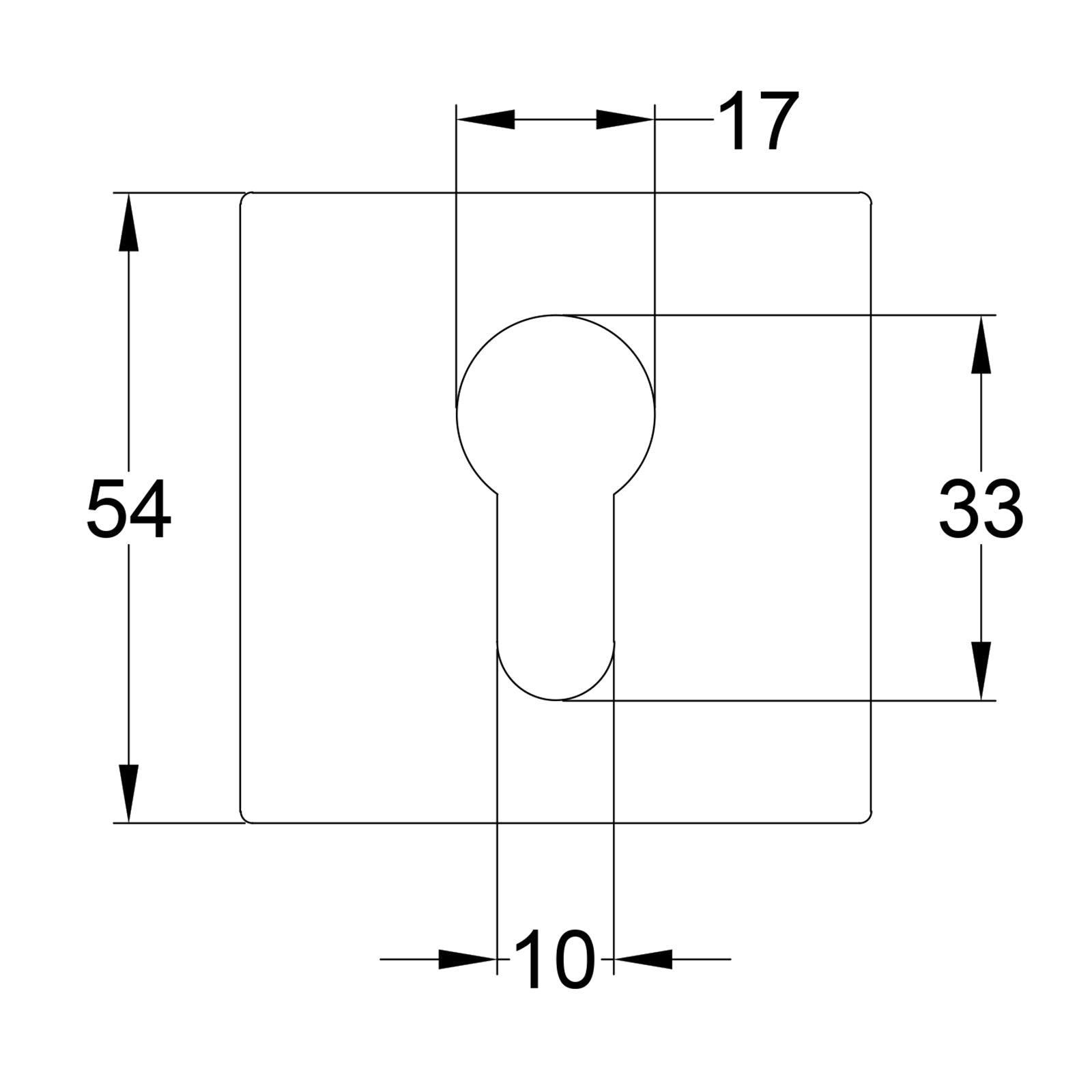 square brass escutcheon euro dimension drawing SHOW