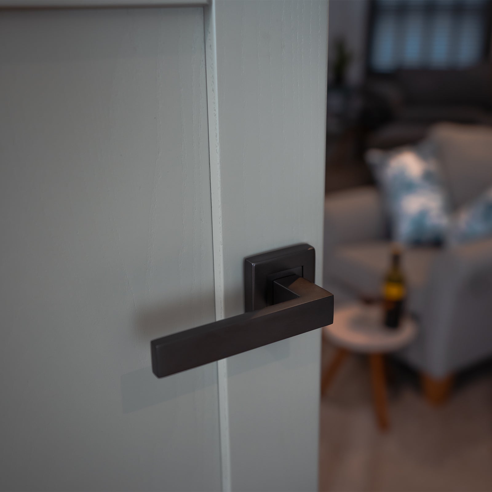 bronze square rose lever handle, modern lever on rose door handles SHOW