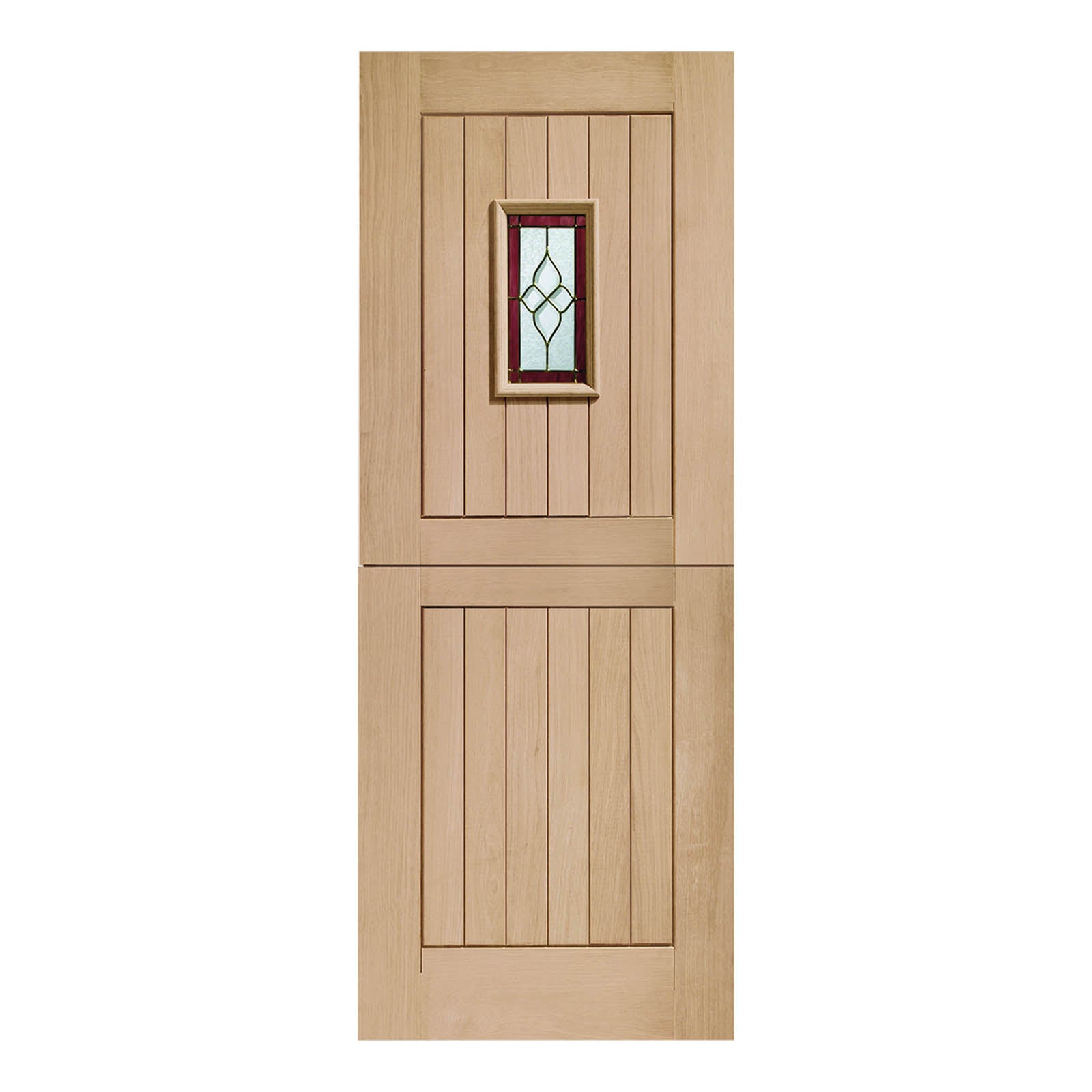 External Oak Chancery M&T Stable Door with Triple Glazed Glass and Brass Caming