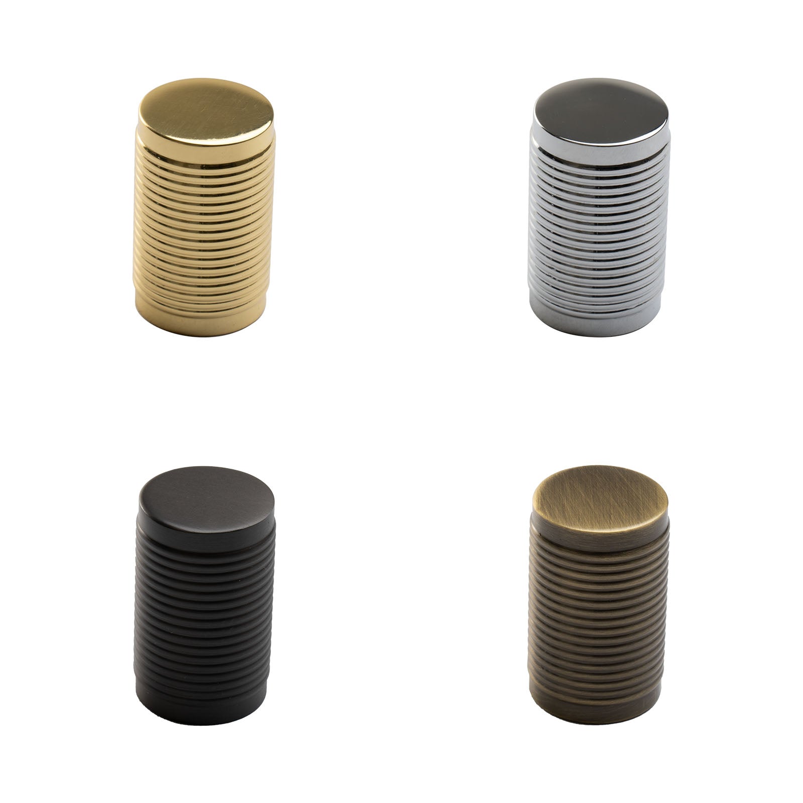 Cylinder Ribbed Cabinet Knobs