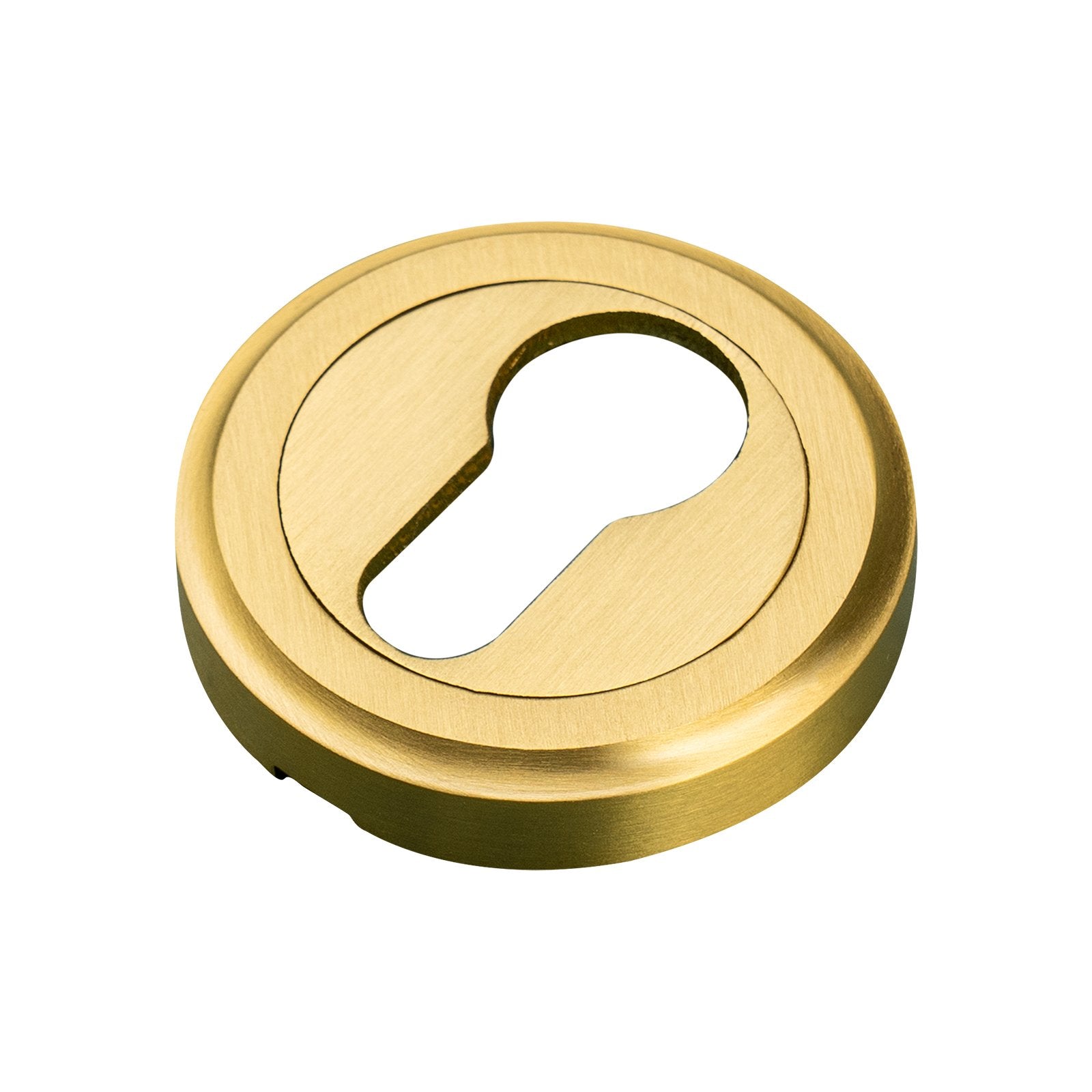 Satin Brass Keyhole Escutcheon Euro Profile SHOW