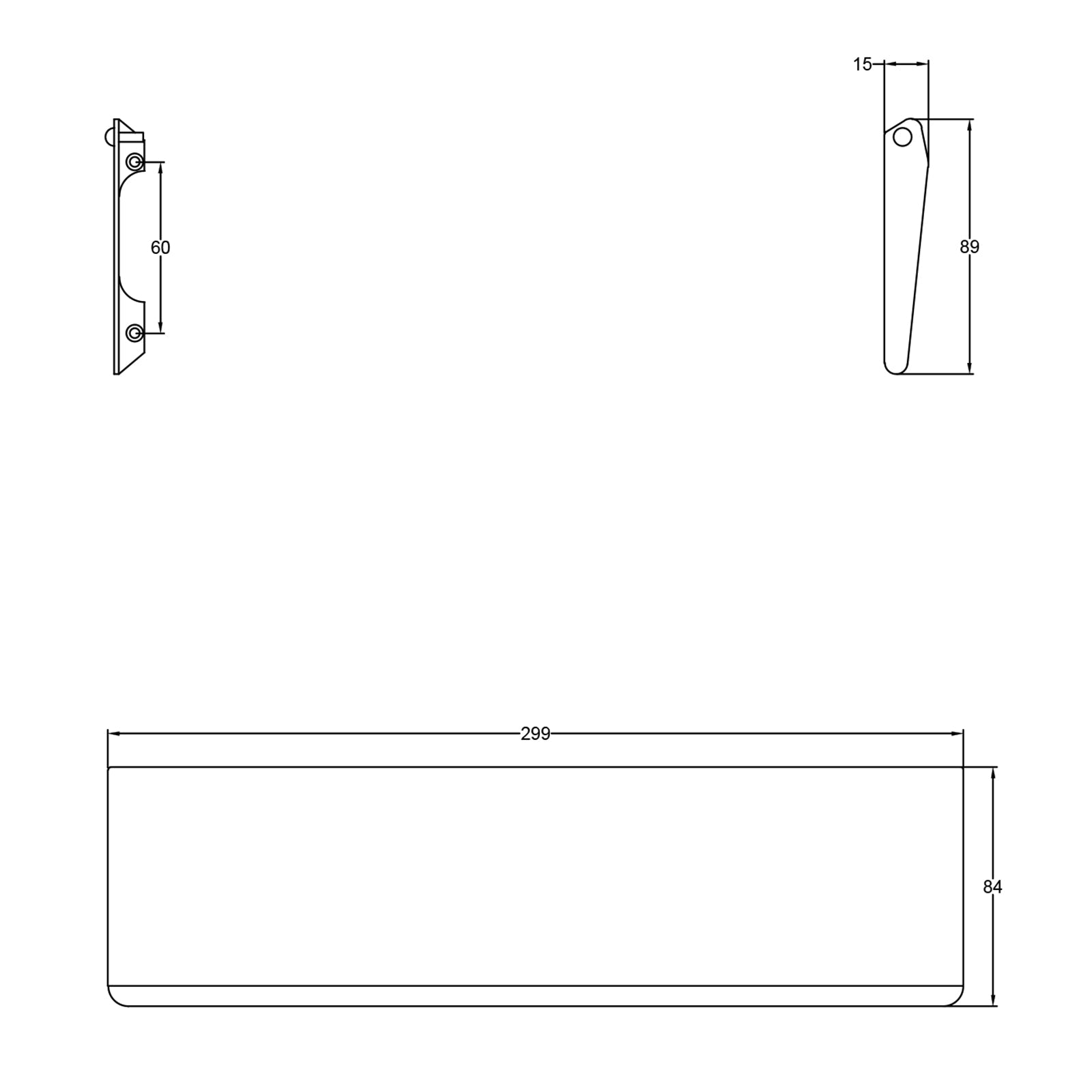 brass letter plate tidy dimension drawing SHOW