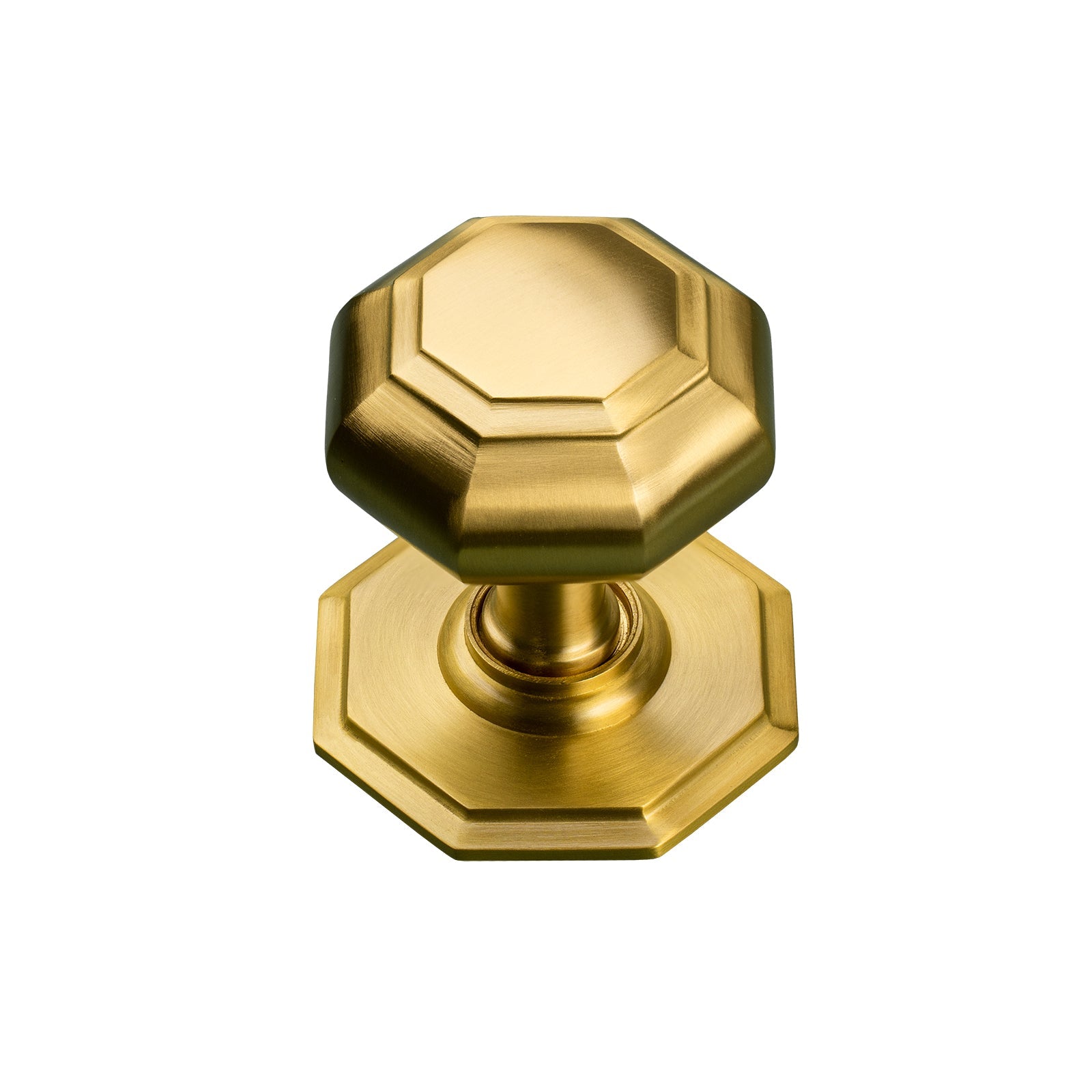 satin brass art deco centre door knob SHOW