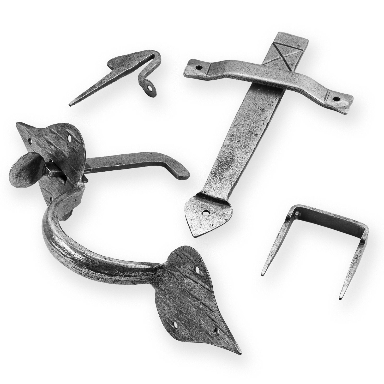 Large Gothic latch in pewter
