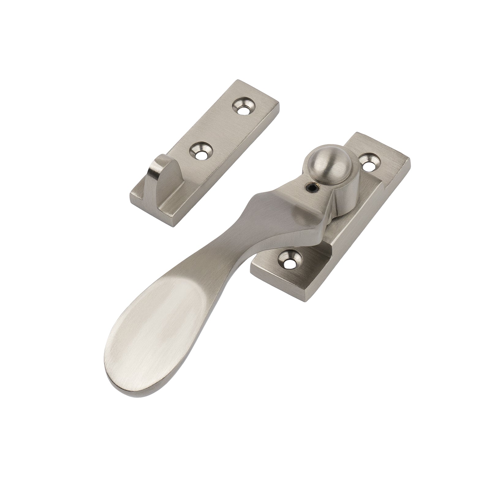 satin nickel locking wedge casement fastener for weather stripped windows SHOW