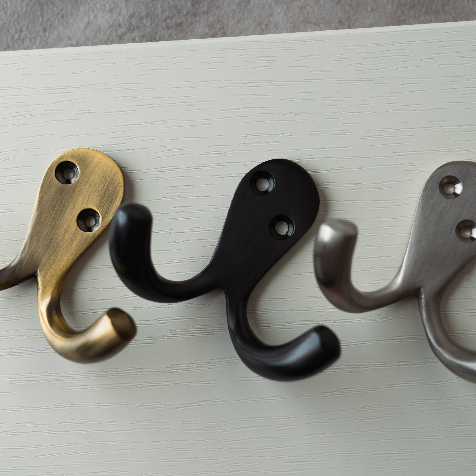 double robe hooks, back of door hooks, towel hooks SHOW