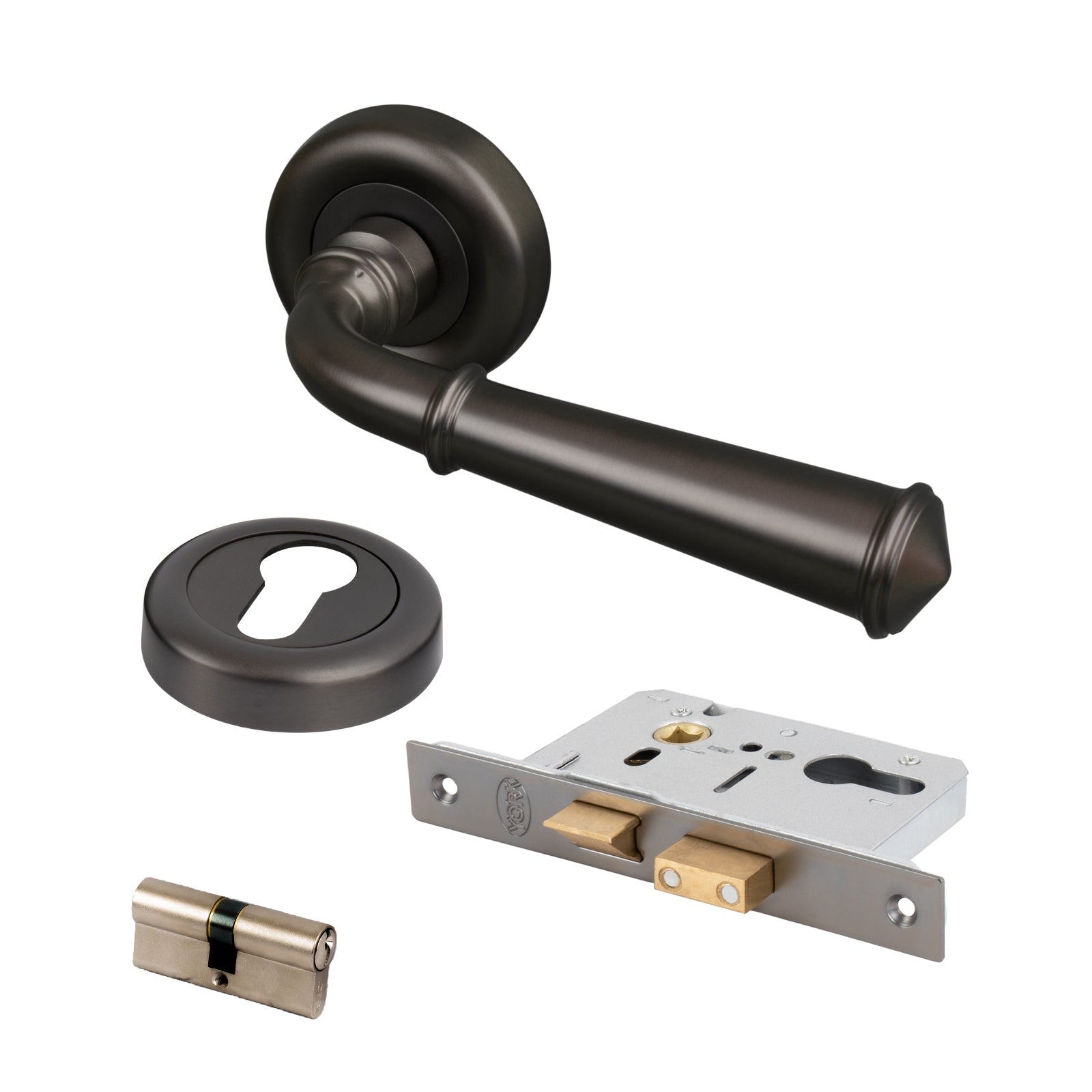 bronze classic lever on rose door handles Euro sash lock set