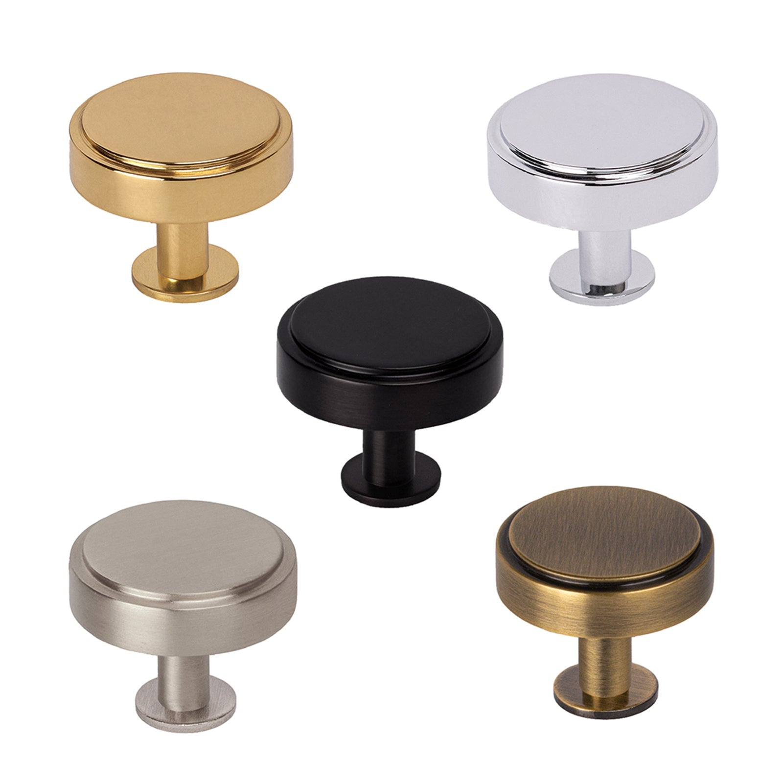 Stepped Disc Cabinet Knobs On Rose