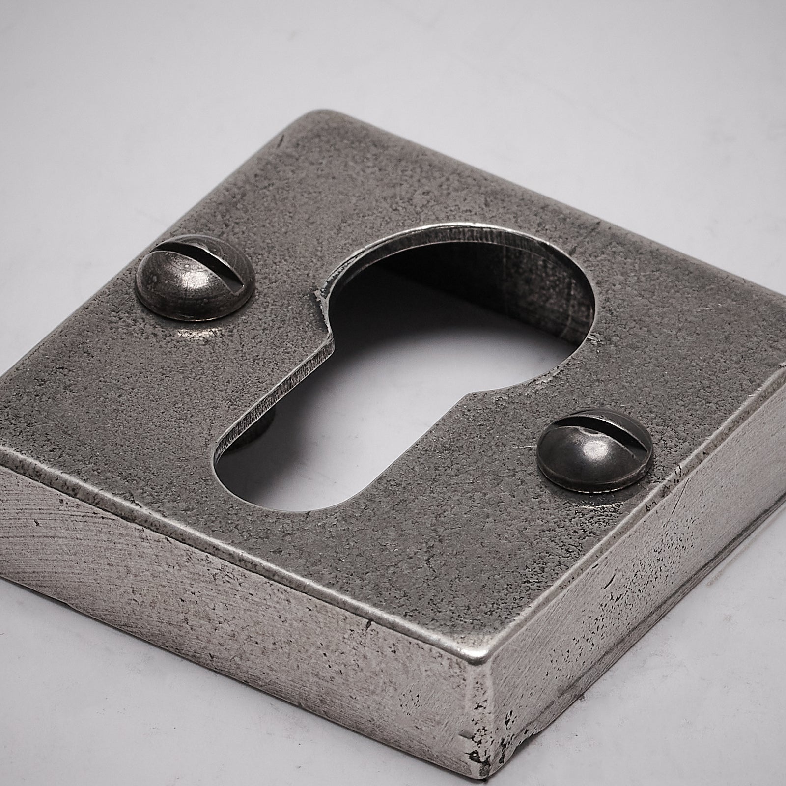 Pewter Square Uncovered Escutcheons Euro Profile SHOW